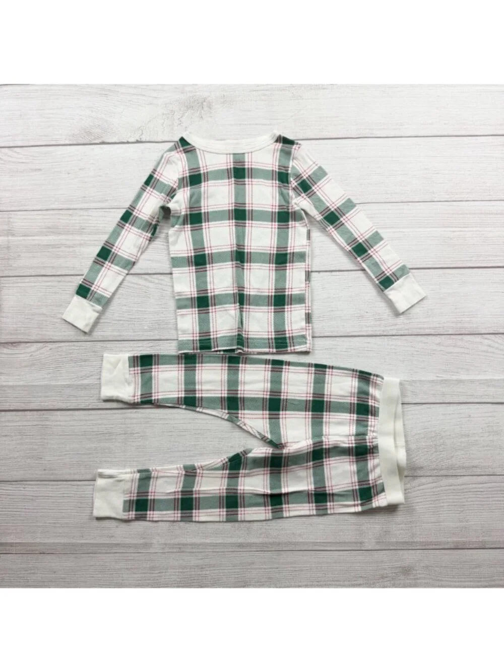 Wondershop Toddler Plaid Pajama Set Green White Christmas Sleepwear 3T